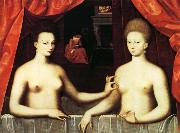 unknow artist, Gabrielle d'Estrees and Her Sister,the Duchesse de Villars